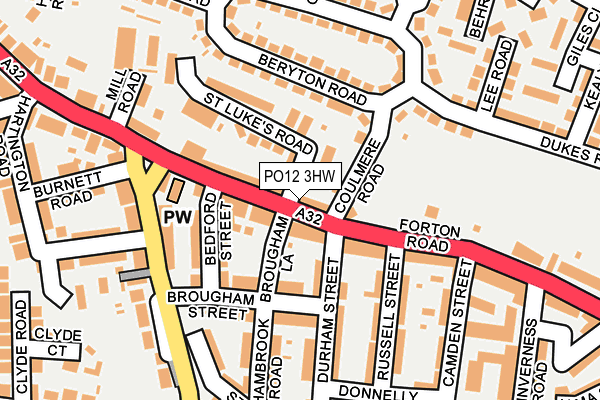 PO12 3HW map - OS OpenMap – Local (Ordnance Survey) PO12 3HW map - OS OpenMap – Local (Ordnance Survey)
