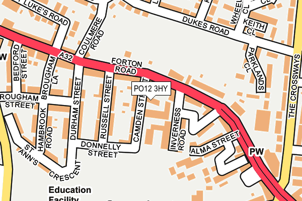 PO12 3HY map - OS OpenMap – Local (Ordnance Survey)