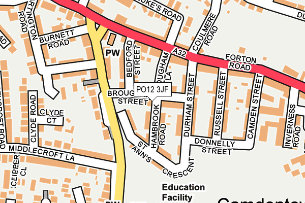 PO12 3JF map - OS OpenMap – Local (Ordnance Survey) PO12 3JF map - OS OpenMap – Local (Ordnance Survey)