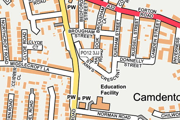 PO12 3JJ map - OS OpenMap – Local (Ordnance Survey) PO12 3JJ map - OS OpenMap – Local (Ordnance Survey)