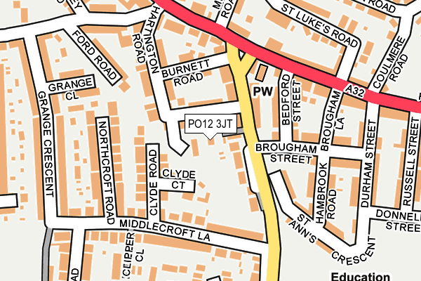 PO12 3JT map - OS OpenMap – Local (Ordnance Survey) PO12 3JT map - OS OpenMap – Local (Ordnance Survey)