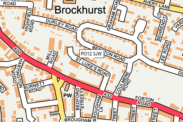 PO12 3JW map - OS OpenMap – Local (Ordnance Survey) PO12 3JW map - OS OpenMap – Local (Ordnance Survey)