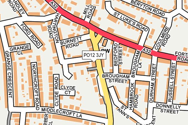 PO12 3JY map - OS OpenMap – Local (Ordnance Survey) PO12 3JY map - OS OpenMap – Local (Ordnance Survey)
