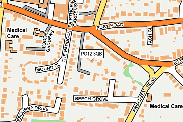 PO12 3QB map - OS OpenMap – Local (Ordnance Survey) PO12 3QB map - OS OpenMap – Local (Ordnance Survey)