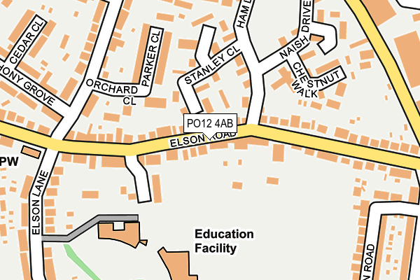 PO12 4AB map - OS OpenMap – Local (Ordnance Survey) PO12 4AB map - OS OpenMap – Local (Ordnance Survey)