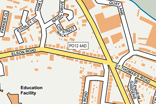 PO12 4AD map - OS OpenMap – Local (Ordnance Survey) PO12 4AD map - OS OpenMap – Local (Ordnance Survey)