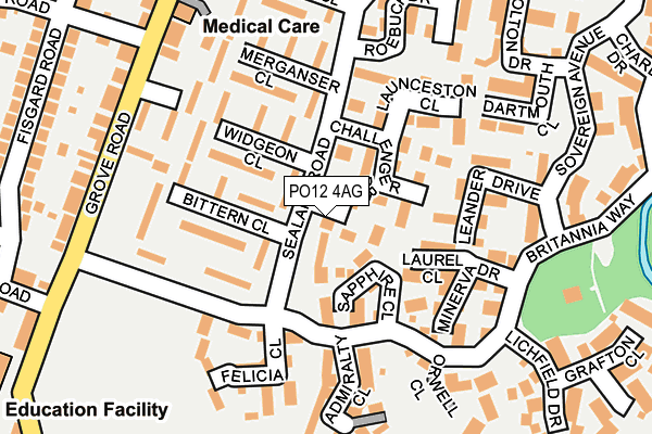 PO12 4AG map - OS OpenMap – Local (Ordnance Survey) PO12 4AG map - OS OpenMap – Local (Ordnance Survey)