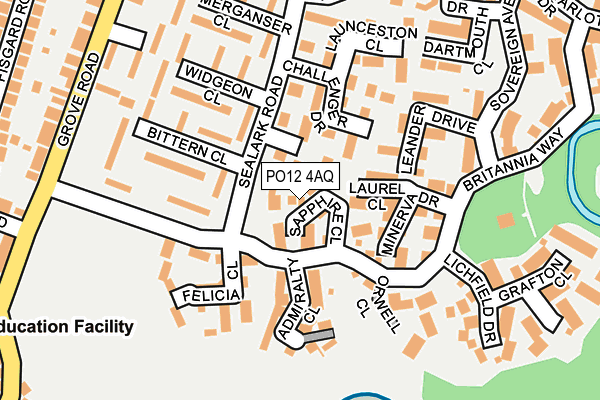 PO12 4AQ map - OS OpenMap – Local (Ordnance Survey) PO12 4AQ map - OS OpenMap – Local (Ordnance Survey)