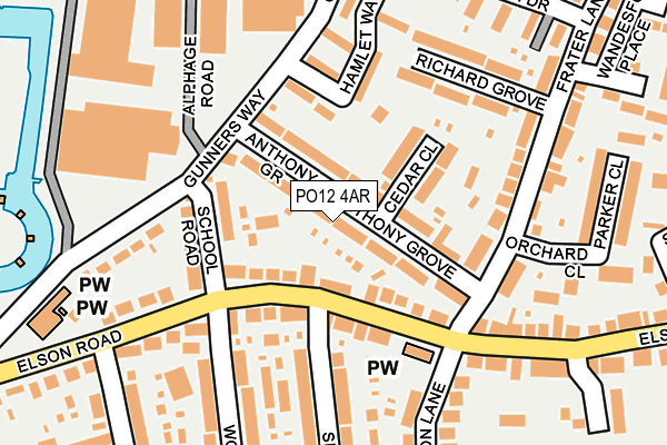 PO12 4AR map - OS OpenMap – Local (Ordnance Survey) PO12 4AR map - OS OpenMap – Local (Ordnance Survey)
