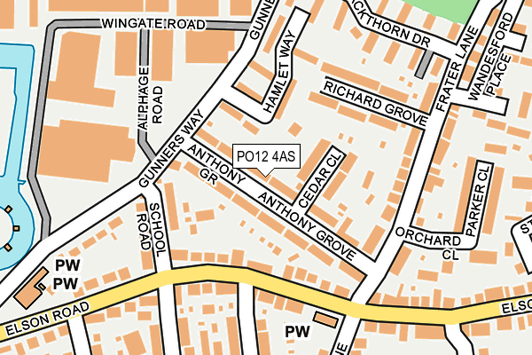 PO12 4AS map - OS OpenMap – Local (Ordnance Survey) PO12 4AS map - OS OpenMap – Local (Ordnance Survey)