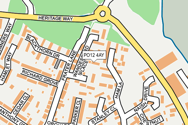 PO12 4AY map - OS OpenMap – Local (Ordnance Survey) PO12 4AY map - OS OpenMap – Local (Ordnance Survey)