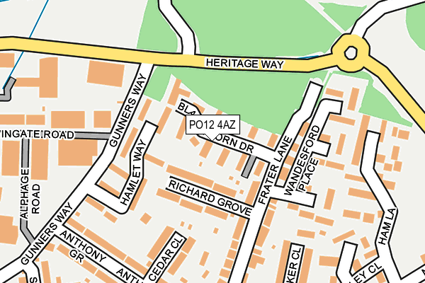 PO12 4AZ map - OS OpenMap – Local (Ordnance Survey) PO12 4AZ map - OS OpenMap – Local (Ordnance Survey)