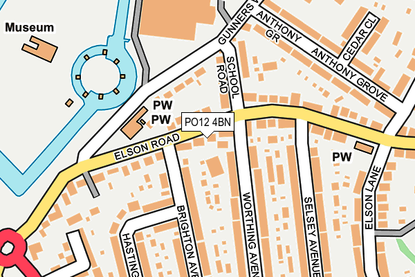 PO12 4BN map - OS OpenMap – Local (Ordnance Survey) PO12 4BN map - OS OpenMap – Local (Ordnance Survey)