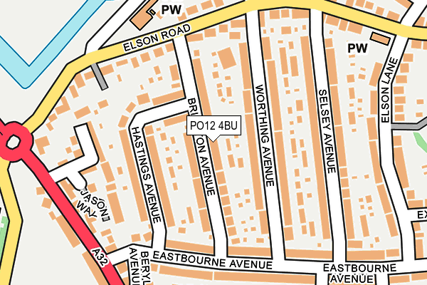 PO12 4BU map - OS OpenMap – Local (Ordnance Survey) PO12 4BU map - OS OpenMap – Local (Ordnance Survey)
