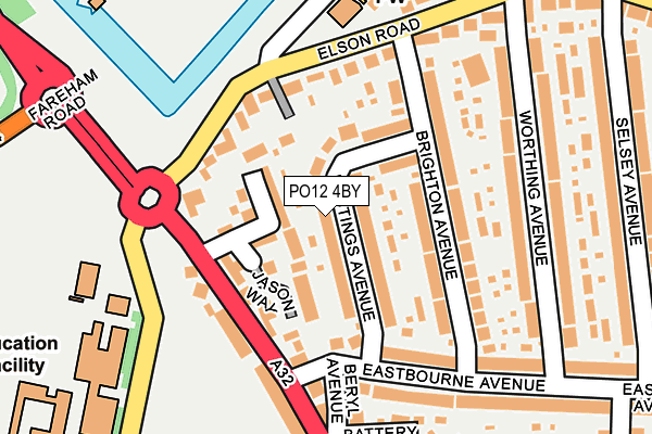 PO12 4BY map - OS OpenMap – Local (Ordnance Survey) PO12 4BY map - OS OpenMap – Local (Ordnance Survey)