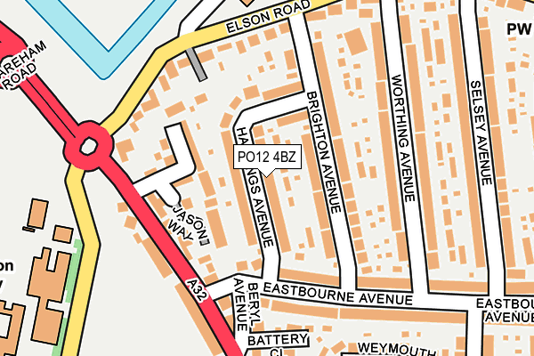 PO12 4BZ map - OS OpenMap – Local (Ordnance Survey) PO12 4BZ map - OS OpenMap – Local (Ordnance Survey)