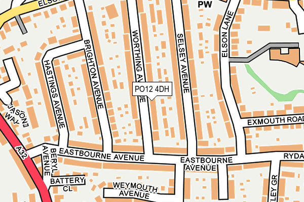 PO12 4DH map - OS OpenMap – Local (Ordnance Survey)