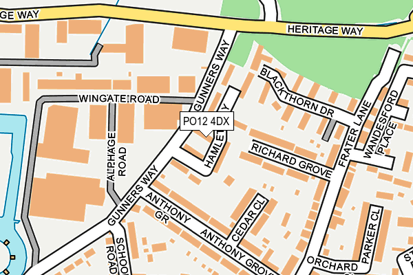 PO12 4DX map - OS OpenMap – Local (Ordnance Survey) PO12 4DX map - OS OpenMap – Local (Ordnance Survey)