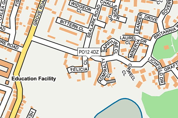 PO12 4DZ map - OS OpenMap – Local (Ordnance Survey) PO12 4DZ map - OS OpenMap – Local (Ordnance Survey)