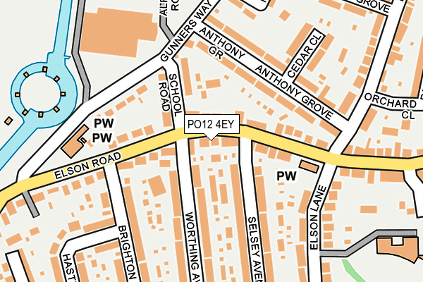 PO12 4EY map - OS OpenMap – Local (Ordnance Survey) PO12 4EY map - OS OpenMap – Local (Ordnance Survey)