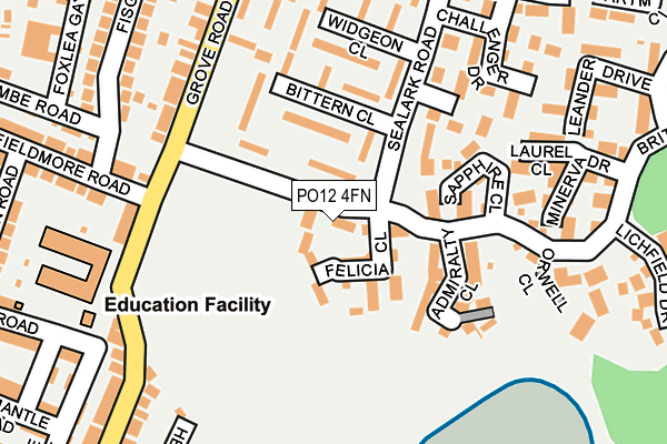 PO12 4FN map - OS OpenMap – Local (Ordnance Survey) PO12 4FN map - OS OpenMap – Local (Ordnance Survey)