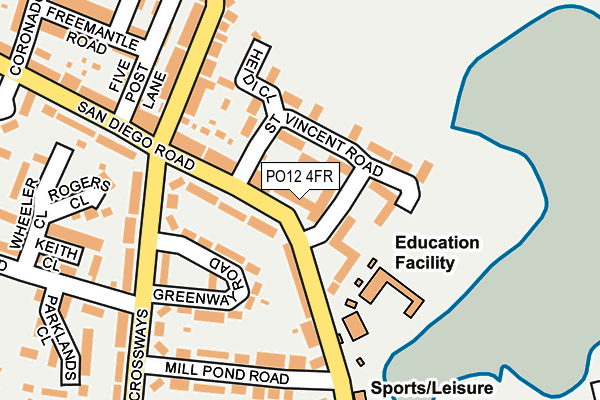 PO12 4FR map - OS OpenMap – Local (Ordnance Survey) PO12 4FR map - OS OpenMap – Local (Ordnance Survey)