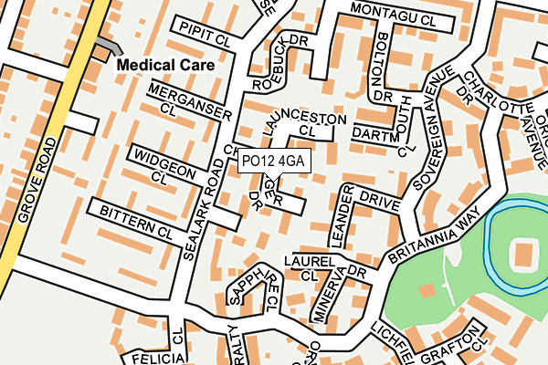 PO12 4GA map - OS OpenMap – Local (Ordnance Survey) PO12 4GA map - OS OpenMap – Local (Ordnance Survey)