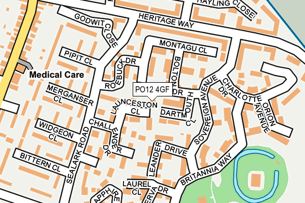 PO12 4GF map - OS OpenMap – Local (Ordnance Survey) PO12 4GF map - OS OpenMap – Local (Ordnance Survey)