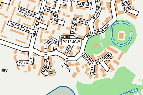 PO12 4GW map - OS OpenMap – Local (Ordnance Survey) PO12 4GW map - OS OpenMap – Local (Ordnance Survey)