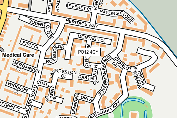 PO12 4GY map - OS OpenMap – Local (Ordnance Survey) PO12 4GY map - OS OpenMap – Local (Ordnance Survey)