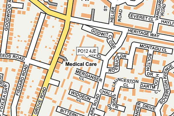 PO12 4JE map - OS OpenMap – Local (Ordnance Survey) PO12 4JE map - OS OpenMap – Local (Ordnance Survey)