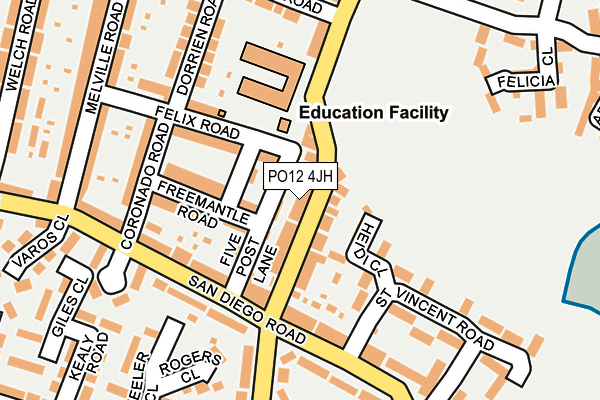 PO12 4JH map - OS OpenMap – Local (Ordnance Survey) PO12 4JH map - OS OpenMap – Local (Ordnance Survey)