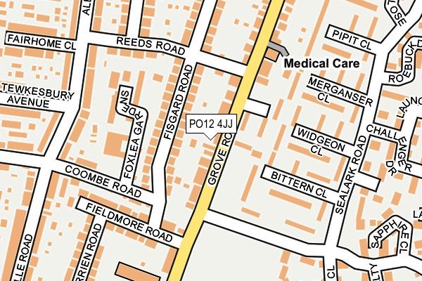 PO12 4JJ map - OS OpenMap – Local (Ordnance Survey)