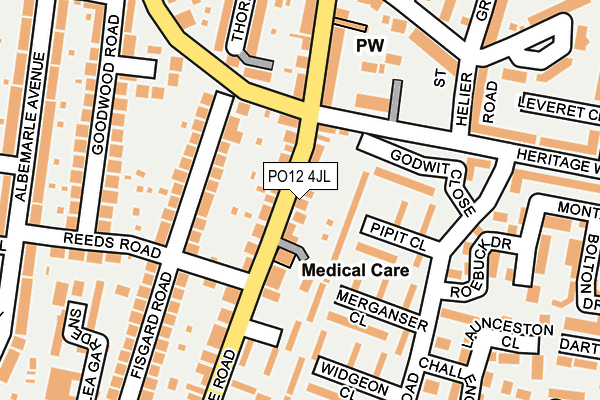 PO12 4JL map - OS OpenMap – Local (Ordnance Survey)
