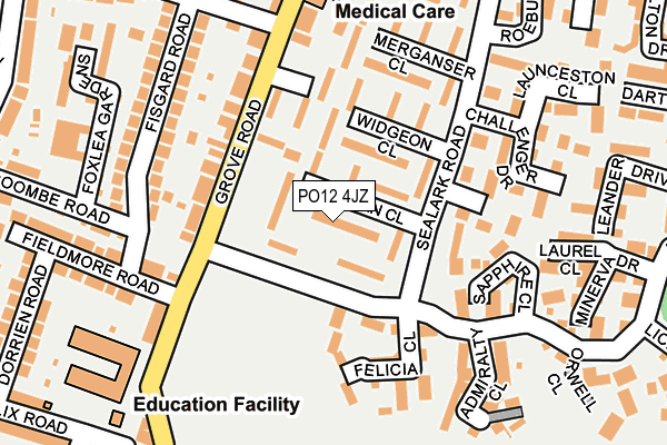 PO12 4JZ map - OS OpenMap – Local (Ordnance Survey) PO12 4JZ map - OS OpenMap – Local (Ordnance Survey)