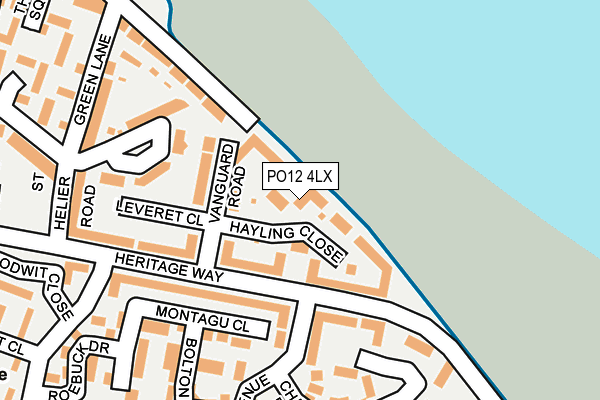 PO12 4LX map - OS OpenMap – Local (Ordnance Survey) PO12 4LX map - OS OpenMap – Local (Ordnance Survey)