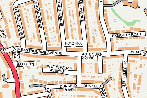 PO12 4NX map - OS OpenMap – Local (Ordnance Survey) PO12 4NX map - OS OpenMap – Local (Ordnance Survey)