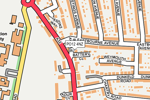 PO12 4NZ map - OS OpenMap – Local (Ordnance Survey) PO12 4NZ map - OS OpenMap – Local (Ordnance Survey)