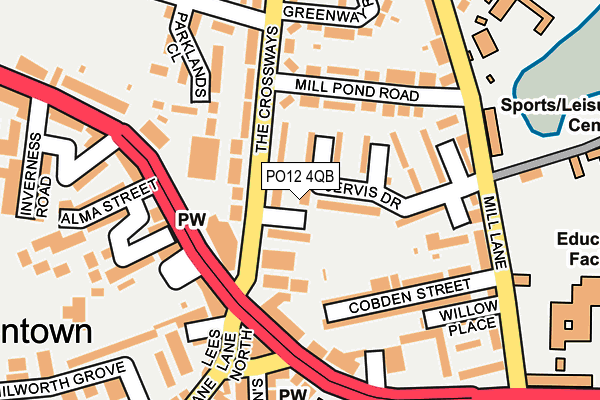 PO12 4QB map - OS OpenMap – Local (Ordnance Survey) PO12 4QB map - OS OpenMap – Local (Ordnance Survey)