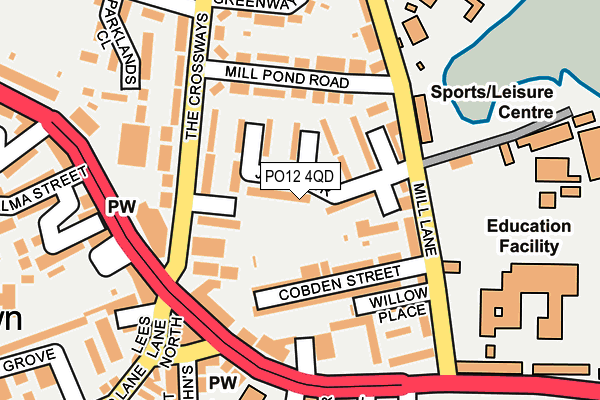 PO12 4QD map - OS OpenMap – Local (Ordnance Survey) PO12 4QD map - OS OpenMap – Local (Ordnance Survey)