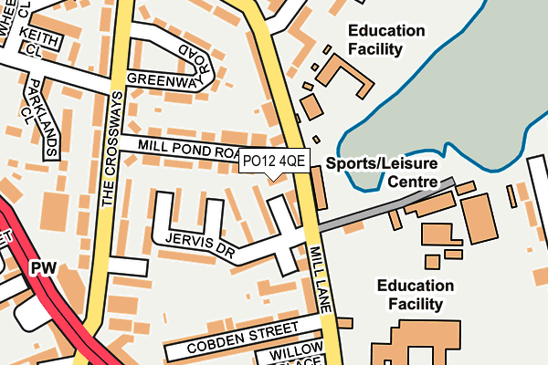 PO12 4QE map - OS OpenMap – Local (Ordnance Survey) PO12 4QE map - OS OpenMap – Local (Ordnance Survey)