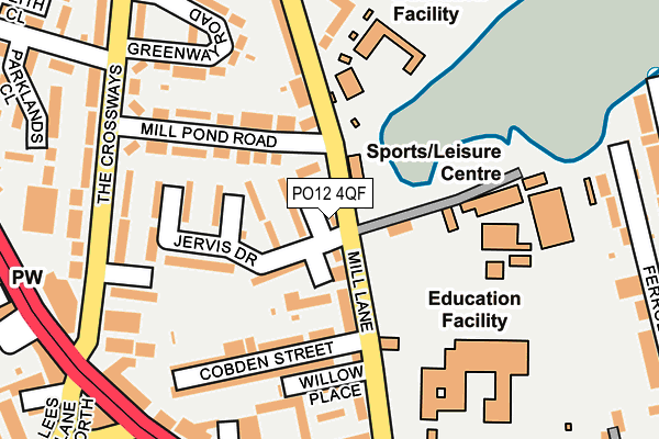 PO12 4QF map - OS OpenMap – Local (Ordnance Survey) PO12 4QF map - OS OpenMap – Local (Ordnance Survey)