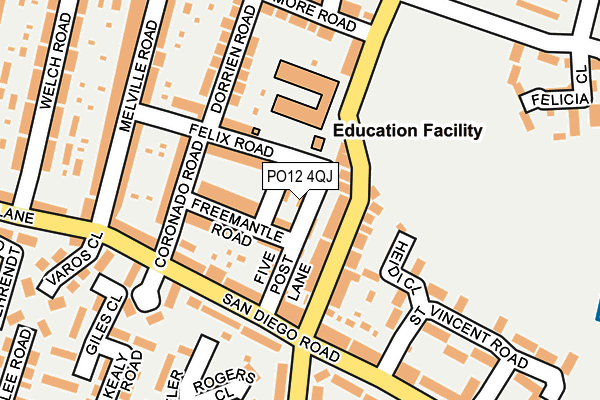 PO12 4QJ map - OS OpenMap – Local (Ordnance Survey) PO12 4QJ map - OS OpenMap – Local (Ordnance Survey)