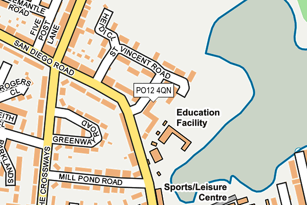 PO12 4QN map - OS OpenMap – Local (Ordnance Survey)