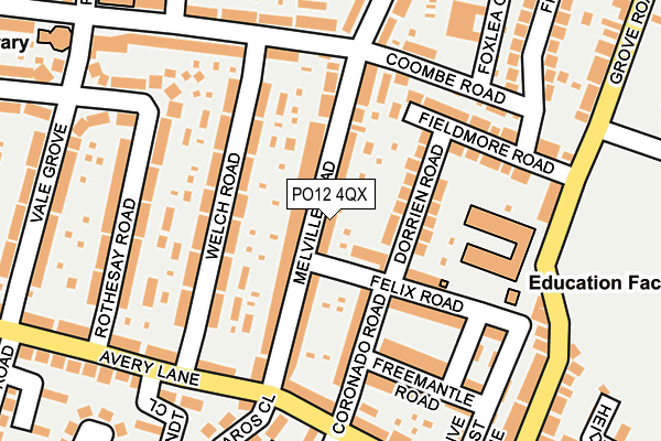 PO12 4QX map - OS OpenMap – Local (Ordnance Survey) PO12 4QX map - OS OpenMap – Local (Ordnance Survey)