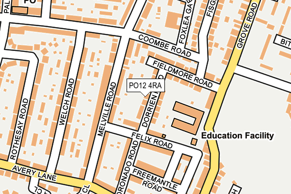 PO12 4RA map - OS OpenMap – Local (Ordnance Survey) PO12 4RA map - OS OpenMap – Local (Ordnance Survey)