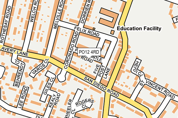 PO12 4RD map - OS OpenMap – Local (Ordnance Survey) PO12 4RD map - OS OpenMap – Local (Ordnance Survey)
