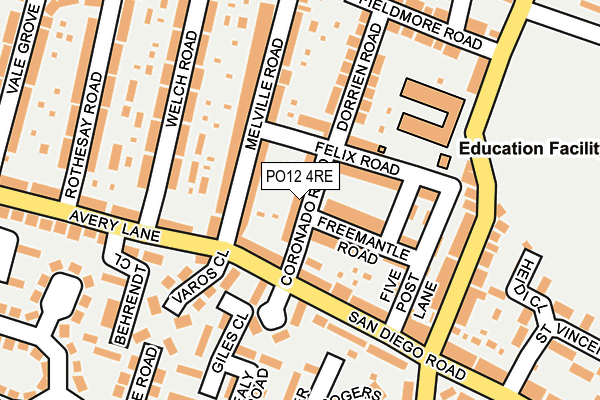 PO12 4RE map - OS OpenMap – Local (Ordnance Survey) PO12 4RE map - OS OpenMap – Local (Ordnance Survey)