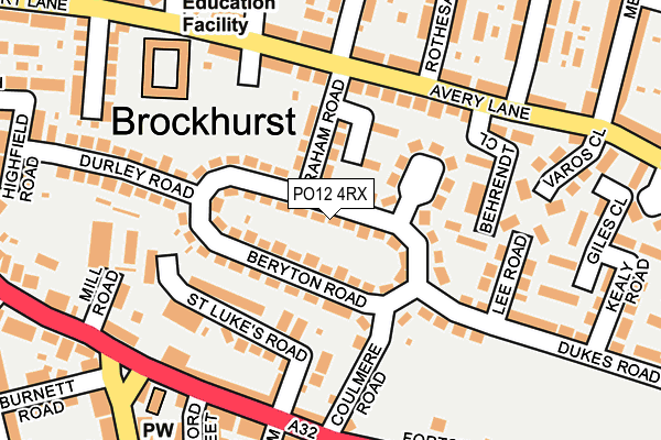 PO12 4RX map - OS OpenMap – Local (Ordnance Survey) PO12 4RX map - OS OpenMap – Local (Ordnance Survey)
