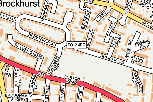 PO12 4RZ map - OS OpenMap – Local (Ordnance Survey) PO12 4RZ map - OS OpenMap – Local (Ordnance Survey)